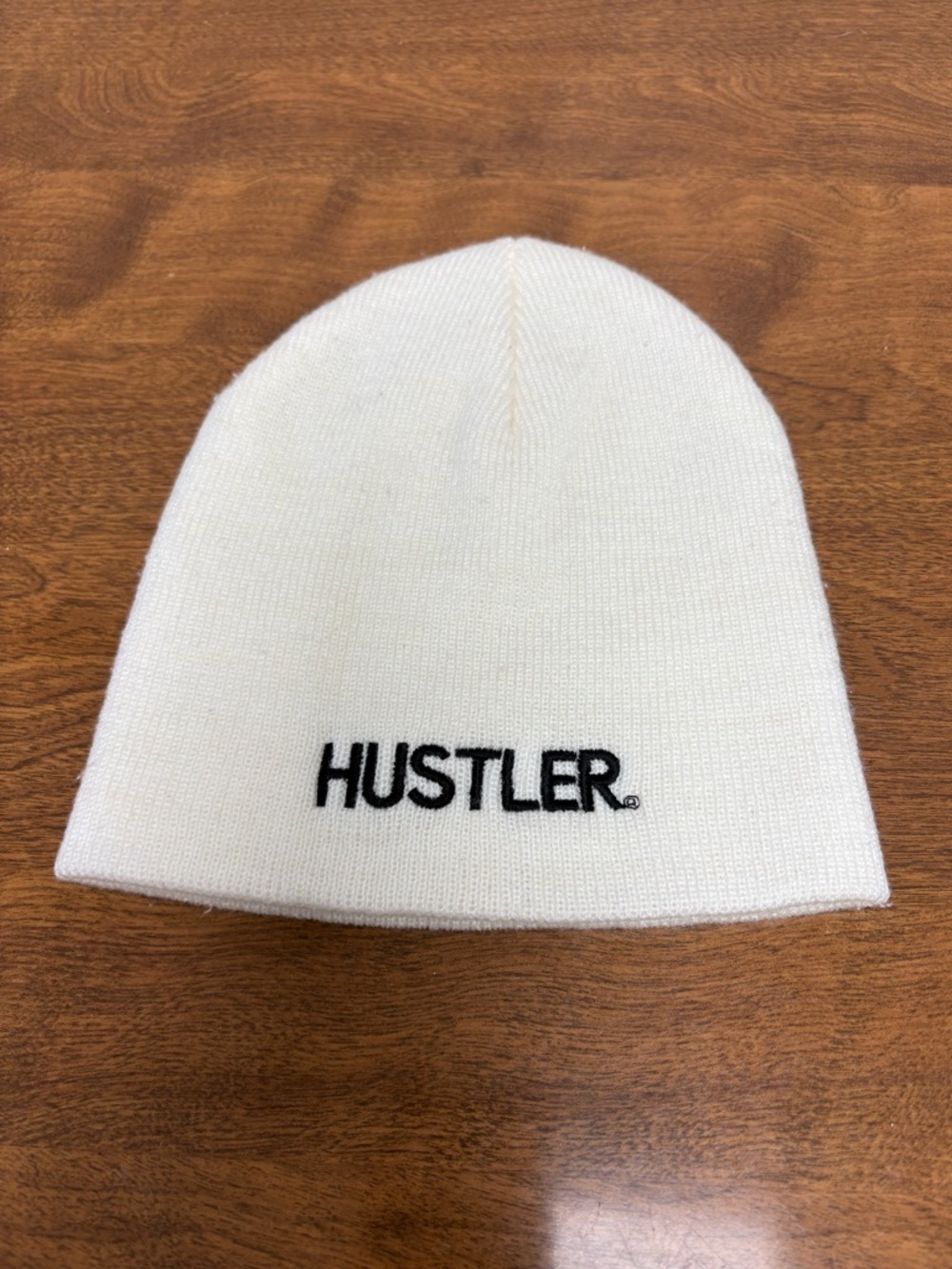 Hustler Hollywood Y2K white beanie